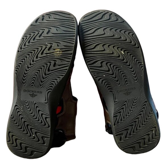 Dockers Mens Brown Adjustable Strap Sandals 12M Memory Foam Comfort Footbed - Picture 4 of 7